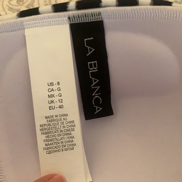 LaBlanca bikini top size 8 black and white. See black bottom in my closet! - Picture 3 of 5
